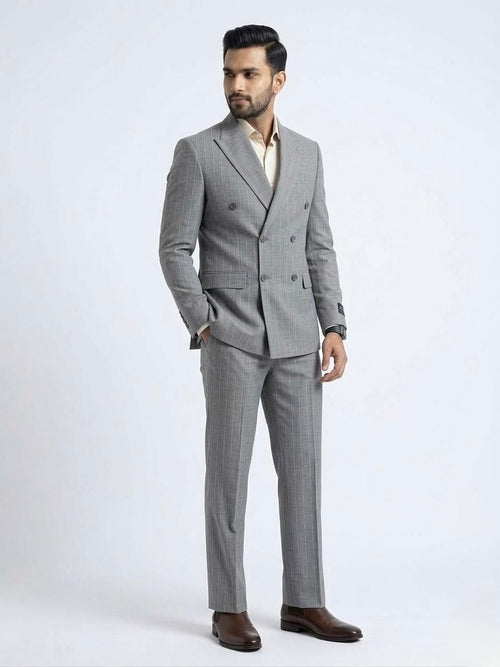 Grey Double Breasted Suit