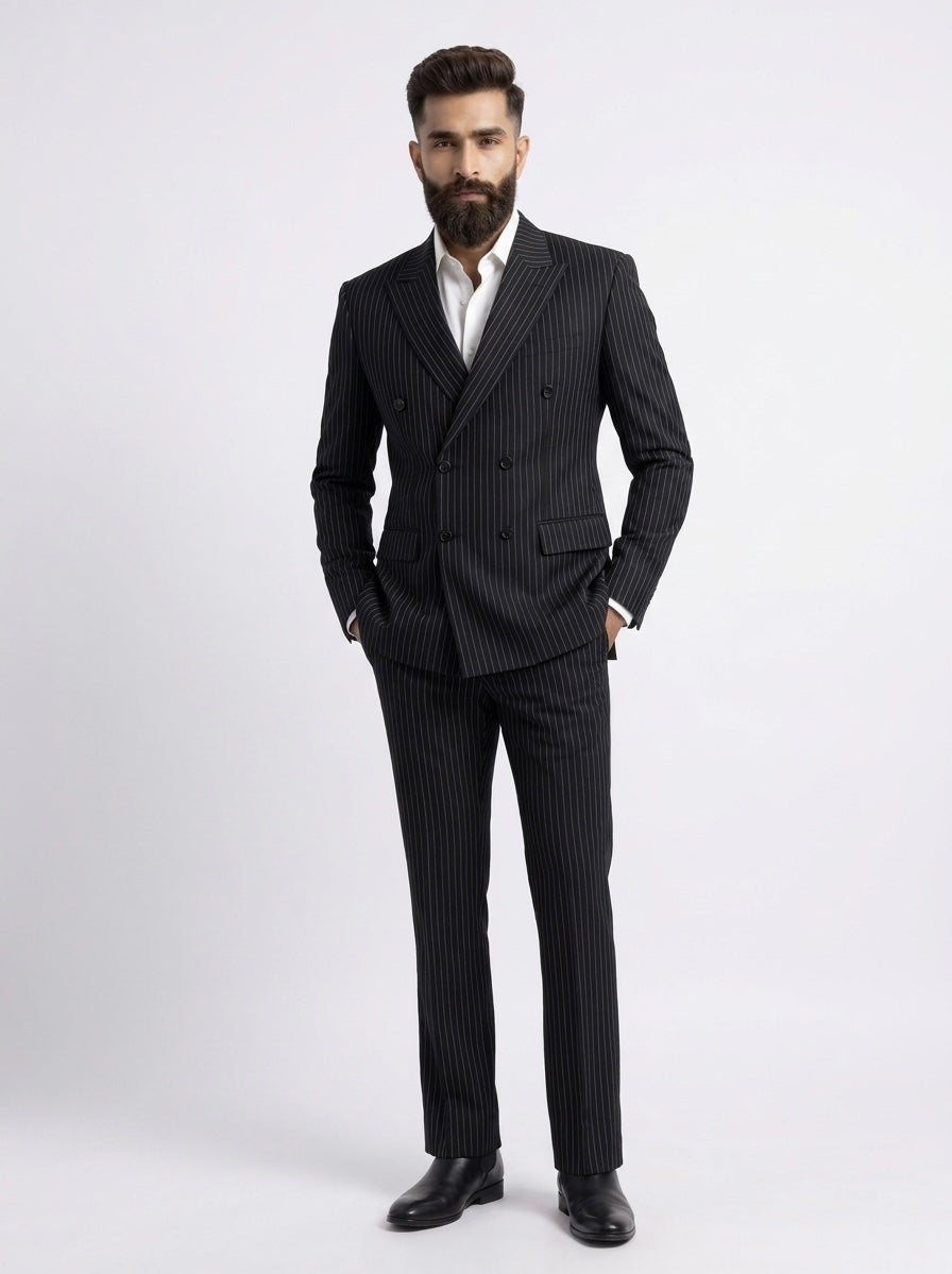 Stripped Double Breasted Suit